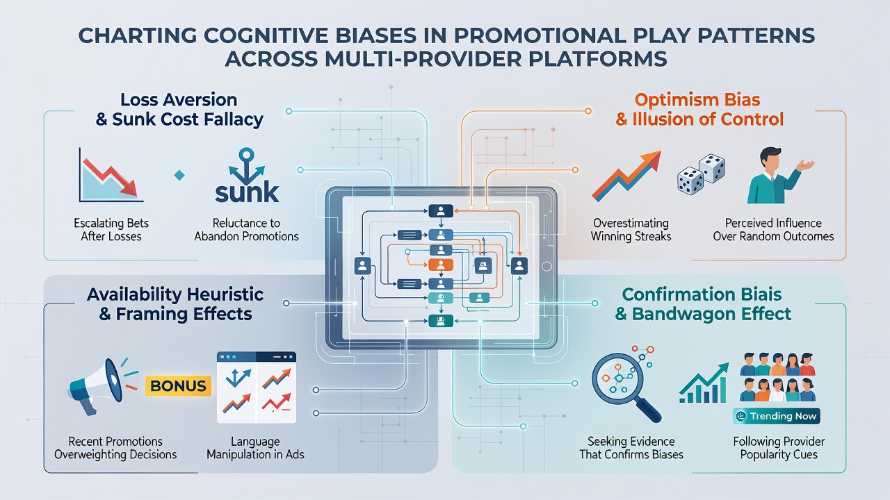 Infographic illustrating bias types and their impact on bonus redemption rates across platforms