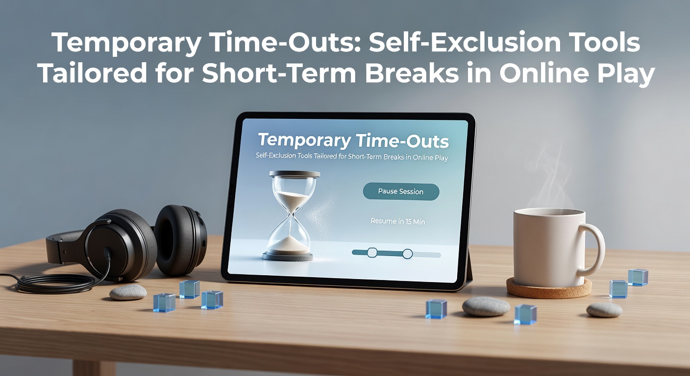 Digital interface showing a temporary time-out option on an online gaming platform, with a clock icon signaling a player-initiated break